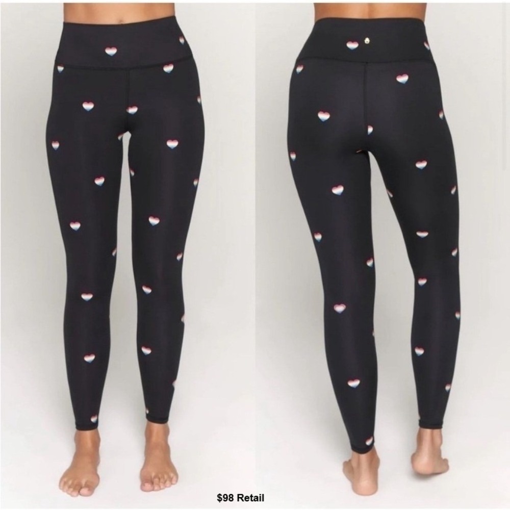 SPIRITUAL GANGSTER Intent High Waist Legging M Black Rainbow Heart Pride Workout